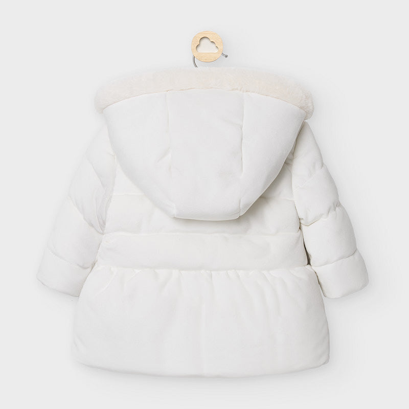 Mayoral geaca fetite din catifea pentru 0-18 luni, Off-white Imagine secundară a produsului