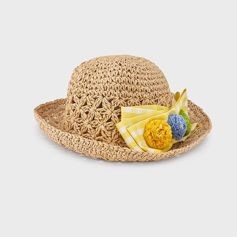 Mayoral palarie fetite 4-9 ani, Funda vichy galben 10081-011 01