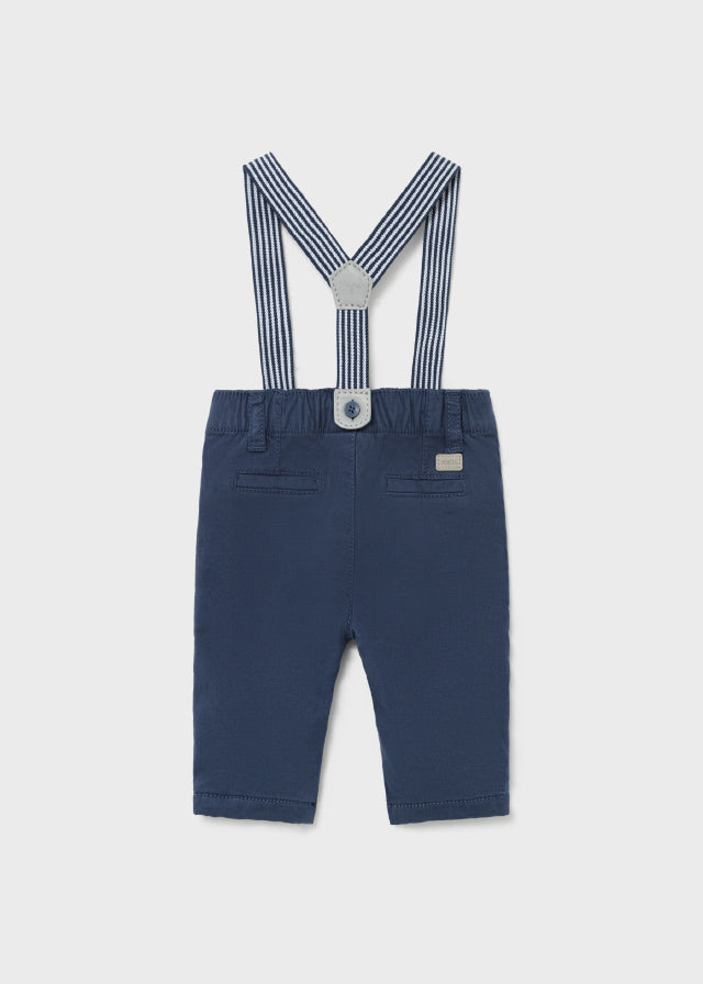 Mayoral pantalon baieti cu bretele 0-18 luni, True navy Imagine secundară a produsului