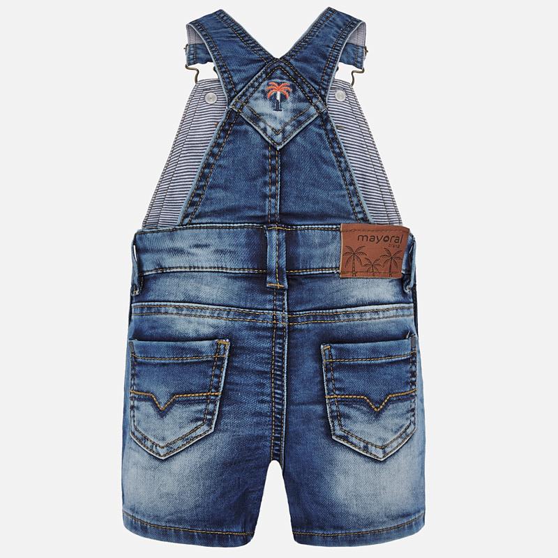 Mayoral pantalon baieti scurti tip salopeta 6-36 luni, Denim Imagine secundară a produsului