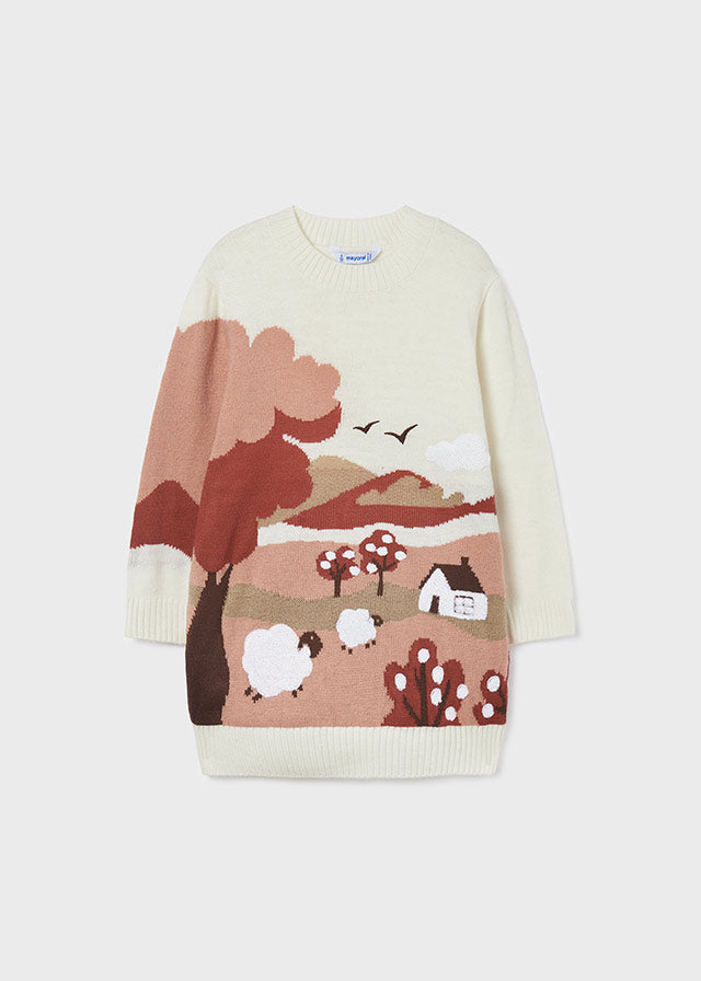 Mayoral rochie fete tricot intarsia 2-9 ani, Naut Imagine principală a produsului