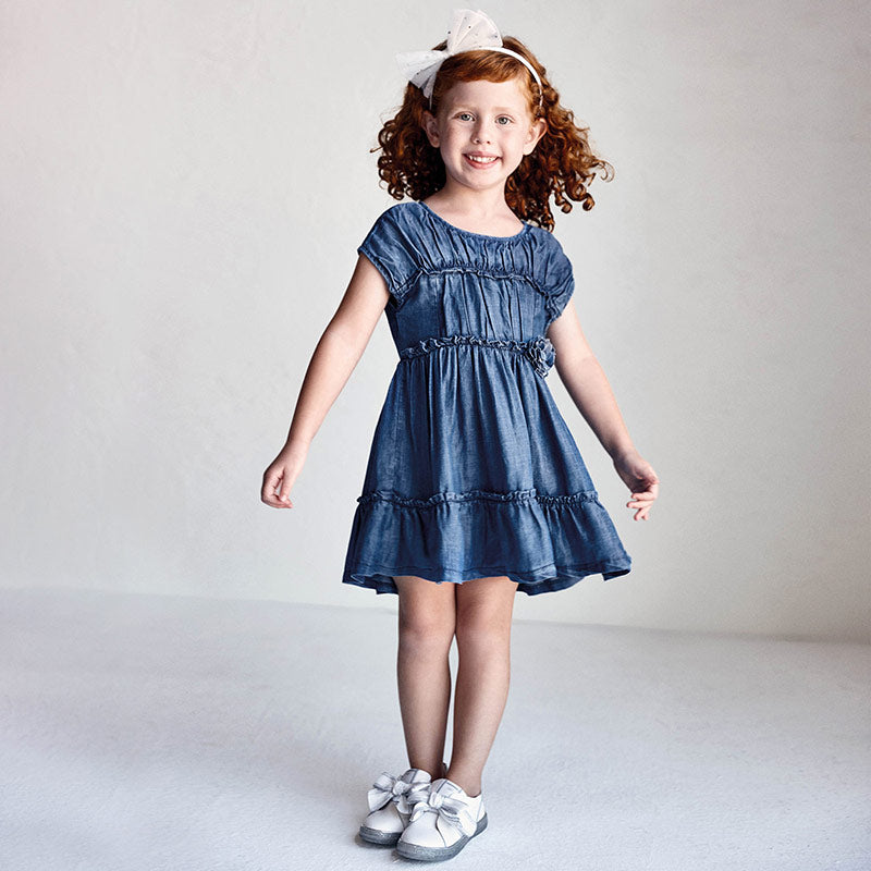 Mayoral rochita fete ecofriends tencel 4-9 ani, Denim inchis Imagine secundară a produsului