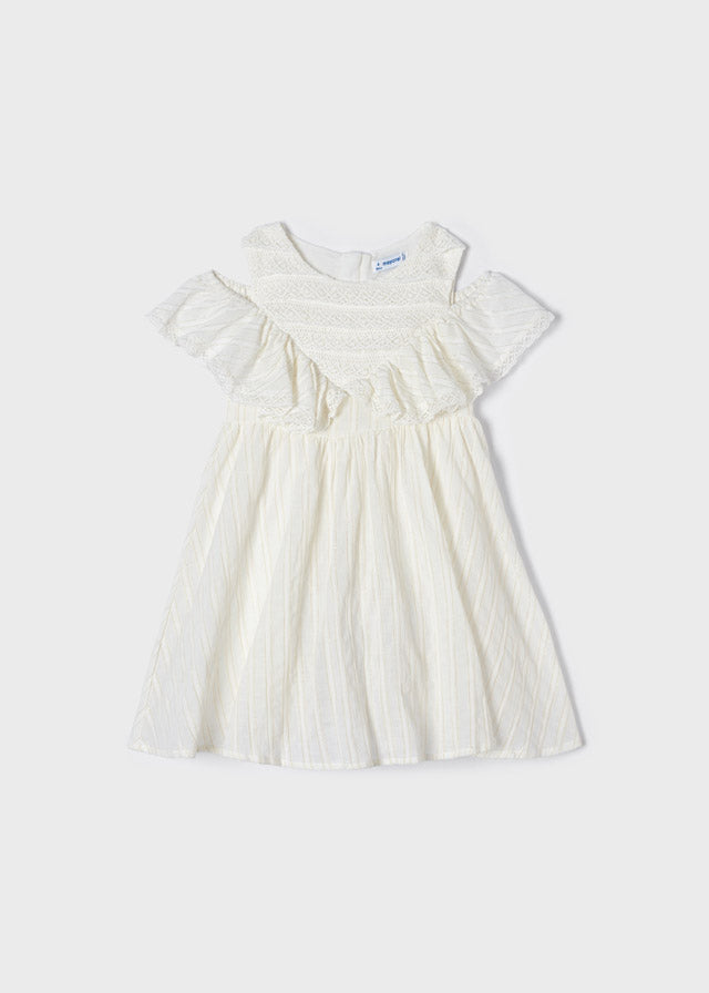 Mayoral rochita fete vara cu dantela 2-9 ani, Off-white 01