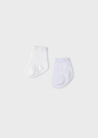 Mayoral set 2 sosete baieti basic 0-18 luni, Off-white 9474-093 01