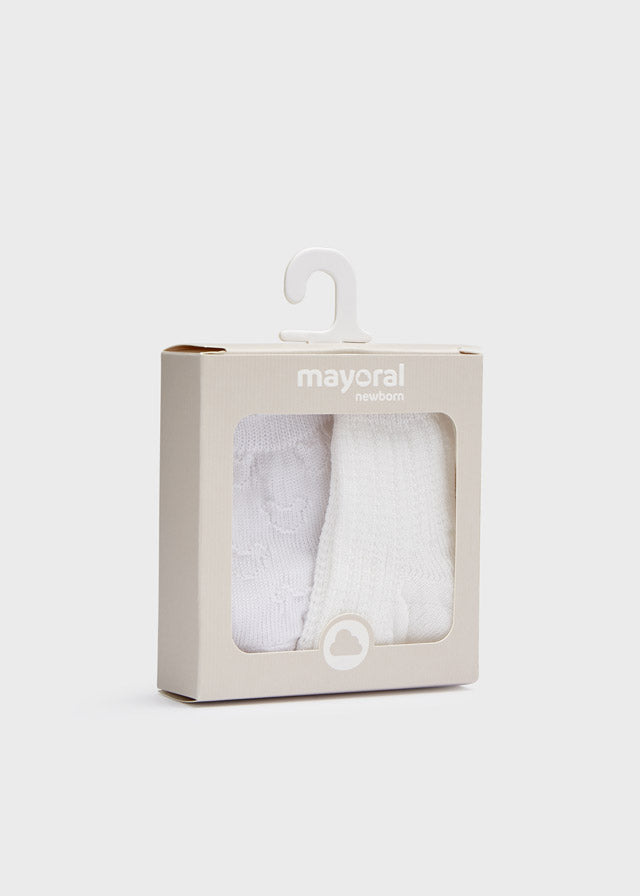 Mayoral set 2 sosete baieti basic 0-18 luni, Off-white Imagine secundară a produsului