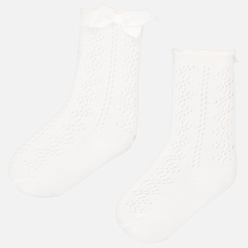 Mayoral sosete fete cu fundita pentru 0-12 luni, Off-white 01 Imagine principală a produsului