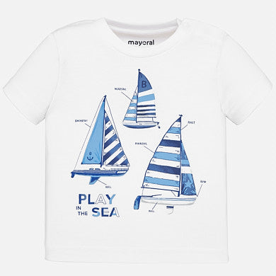 Mayoral tricou baieti pentru 6-36 luni, Vaporas Alb 1045-016 01 Imagine principală a produsului
