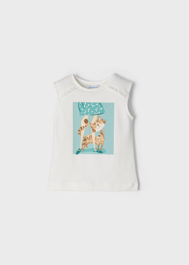 Mayoral tricou fete fara maneci 4-9 ani, Off-white 3051-068 01 Imagine principală a produsului