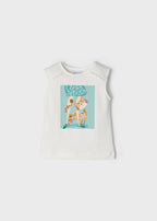 Mayoral tricou fete fara maneci 4-9 ani, Off-white 3051-068 01