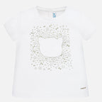 Mayoral tricou fete pentru 6-36 luni, Alb cu sclipici 105-090 01