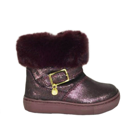 Melania cizme imblanite fete din piele cu fermoar 19-24, Bordeaux ME1803B8I X 01