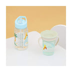 Miniland sticla de tranzitie din tritan cu pai 450 ml 6m+ Kiddie Dinosaur
