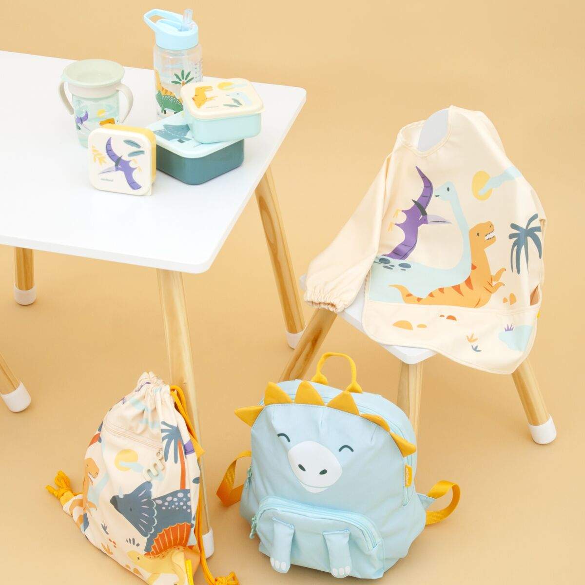 Miniland sticla de tranzitie din tritan cu pai 450 ml 6m+ Kiddie Dinosaur