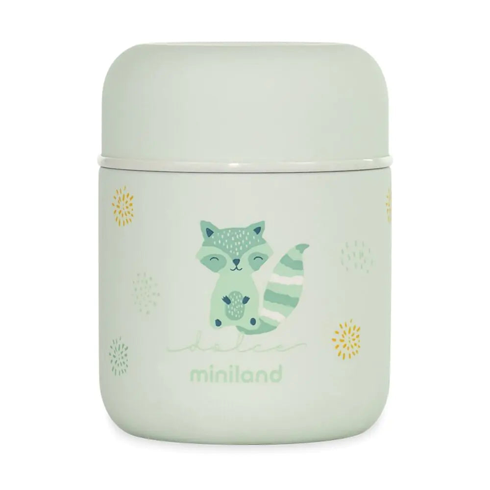 Miniland termos pentru alimente 280 ml Mini Thermy 0m+, Mint cu vulpe Imagine principală a produsului