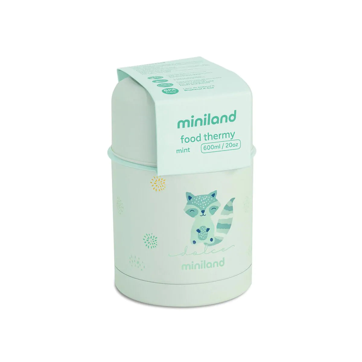 Miniland termos pentru alimente 600 ml Food Thermy 0m+ Mint cu vulpe Imagine secundară a produsului