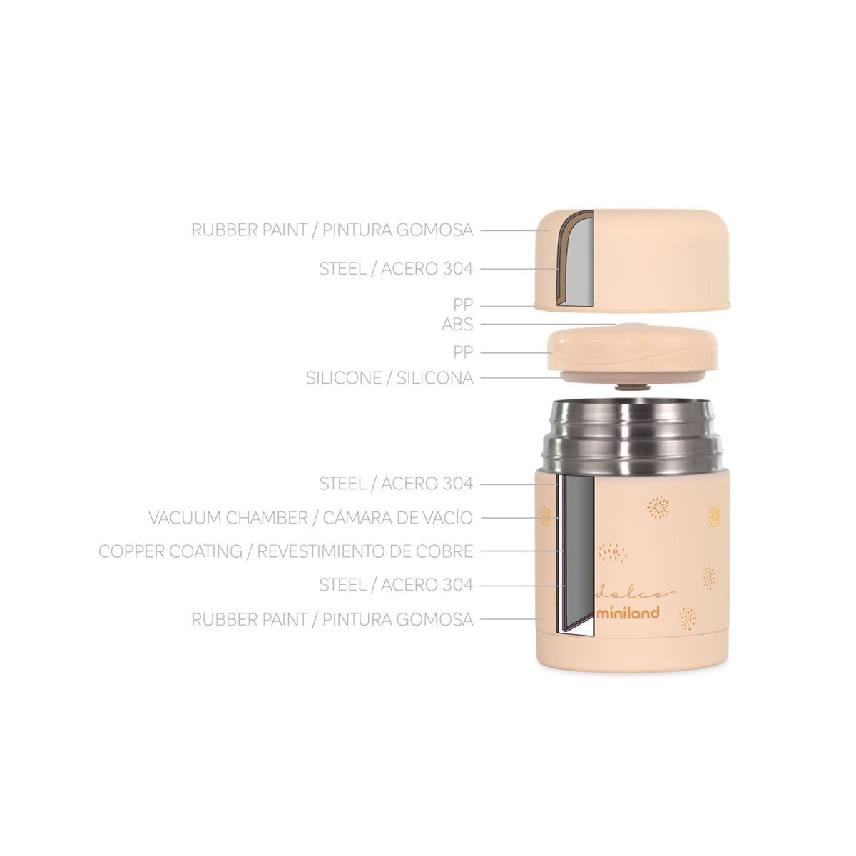 Miniland termos pentru alimente 600 ml Food Thermy 0m+ Vanilla