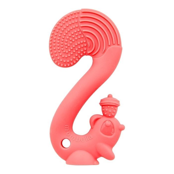 Mombella inel gingival din silicon 3m+, Veverita Roz P8059 01