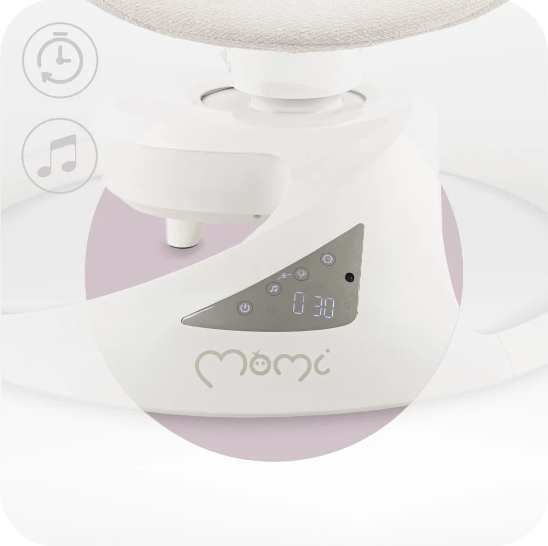 Momi balansoar electric PEARL cu sezut rotativ 360 grade 0-9 kg Beige