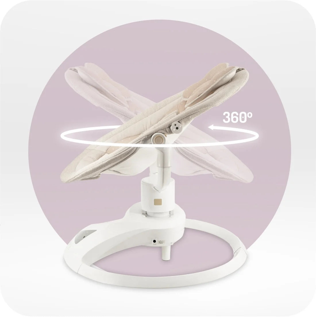 Momi balansoar electric PEARL cu sezut rotativ 360 grade 0-9 kg Beige
