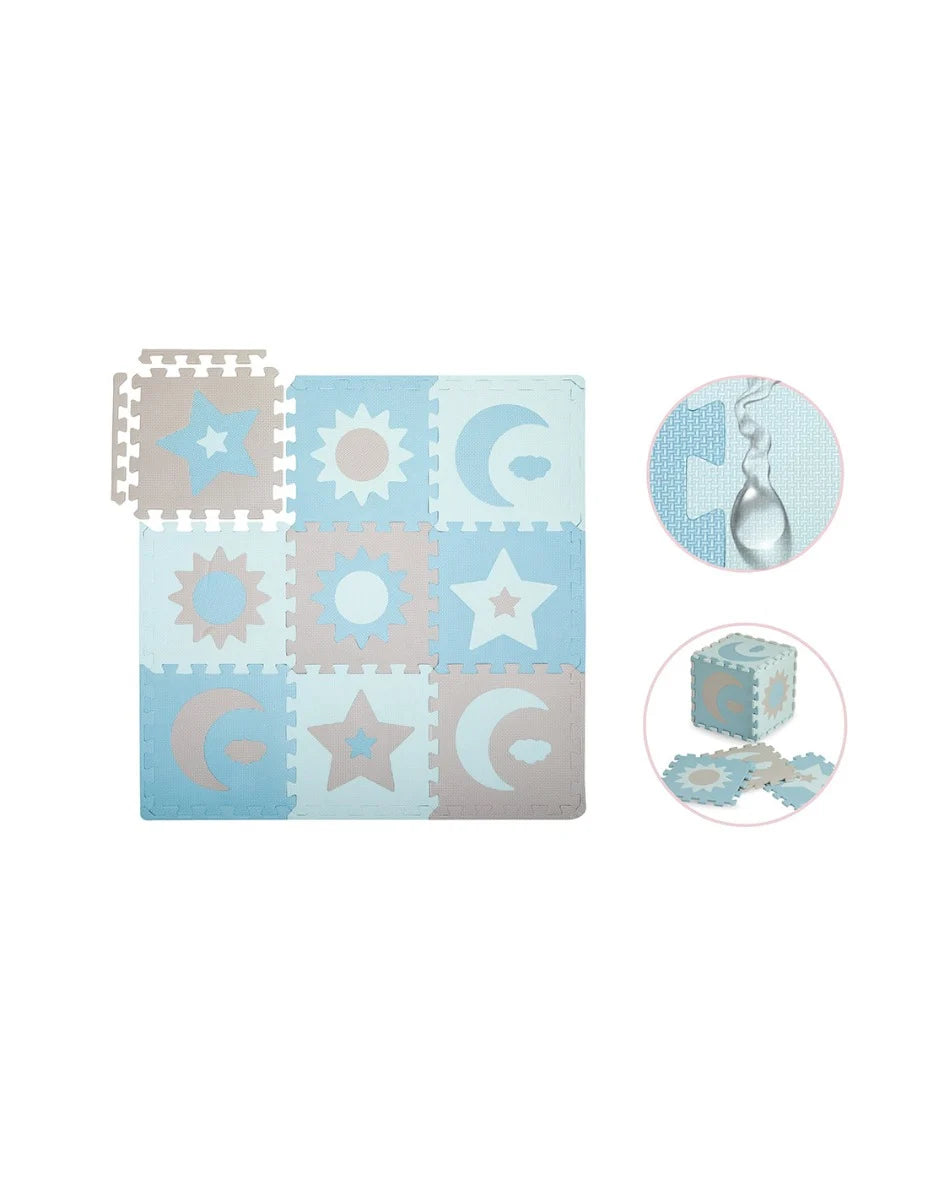 Momi covor de joaca puzzle 3D 120x120 cm Nebe 0m+ Blue