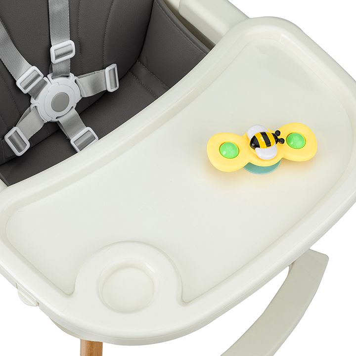 Momi scaun de masa Flovi piele ecologica 6m+ Dark Grey