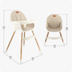 Momi scaun de masa REKI cu piele ecologica 6m+ Beige