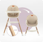 Momi scaun de masa REKI cu piele ecologica 6m+ Beige