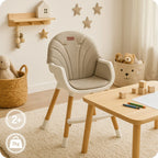 Momi scaun de masa REKI cu piele ecologica 6m+ Beige