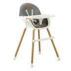 Momi scaun de masa REKI cu piele ecologica 6m+ Dark Grey