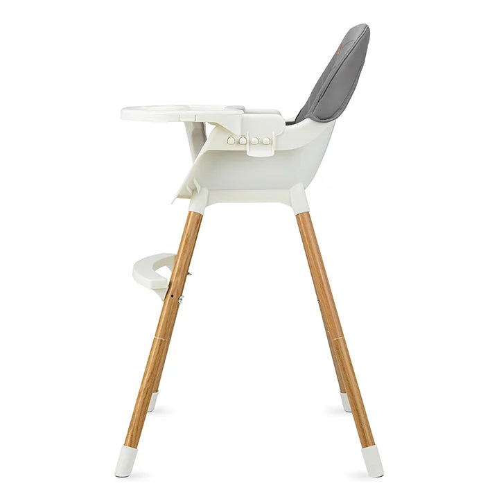 Momi scaun de masa REKI cu piele ecologica 6m+ Dark Grey