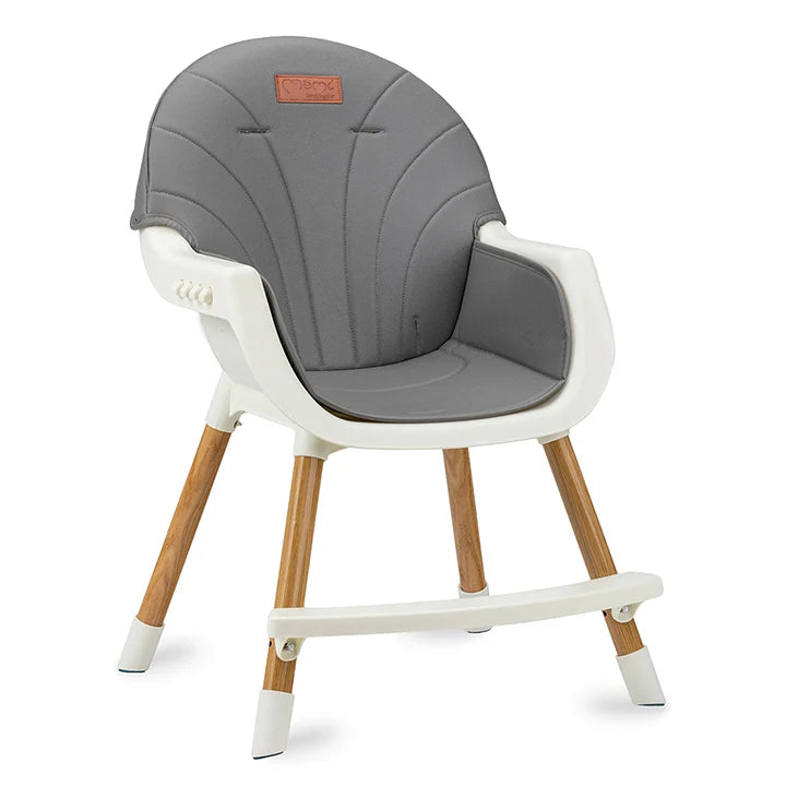 Momi scaun de masa REKI cu piele ecologica 6m+ Dark Grey