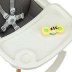 Momi scaun de masa REKI cu piele ecologica 6m+ Dark Grey