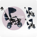 Momi tricicleta multifunctionala Ivi 3in1 cu scaun reversibil 9m+ Navy Blue