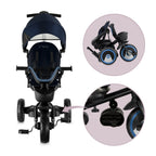 Momi tricicleta multifunctionala Ivi 3in1 cu scaun reversibil 9m+ Navy Blue