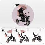 Momi tricicleta multifunctionala Ivi 3in1 cu scaun reversibil 9m+ Pink