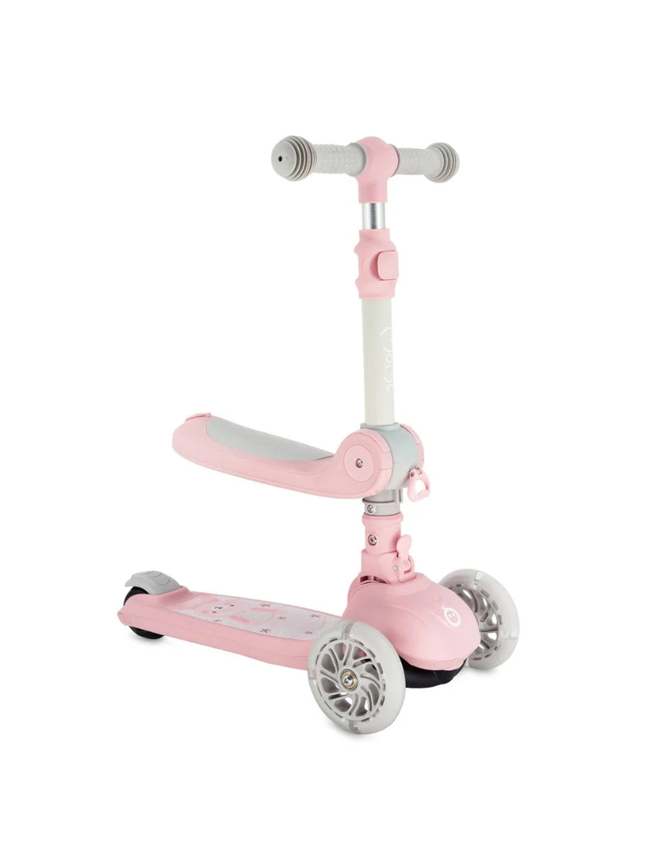 Momi trotineta DEBE transformabila cu sezut pliabil si lumini LED 2 ani+ Pink Imagine principală a produsului