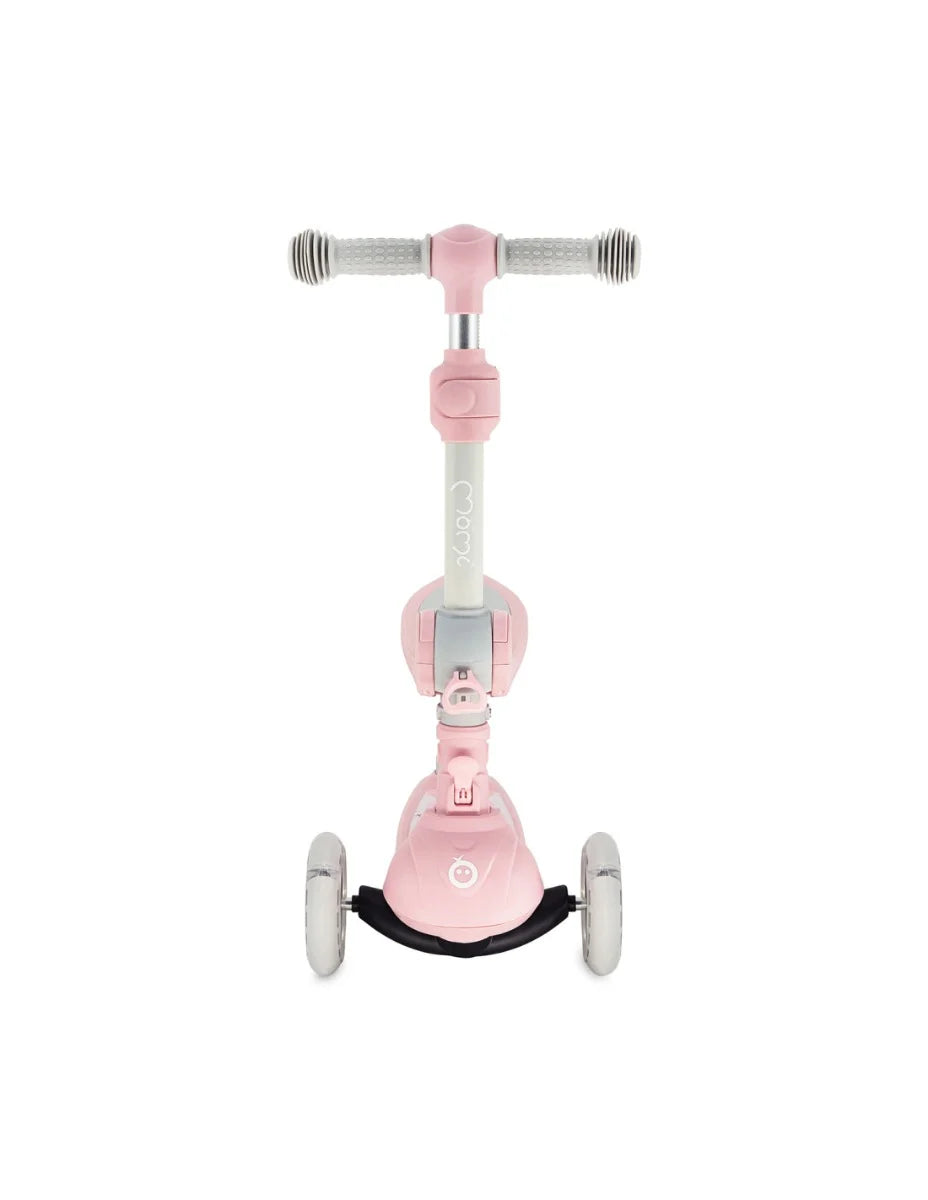 Momi trotineta DEBE transformabila cu sezut pliabil si lumini LED 2 ani+ Pink