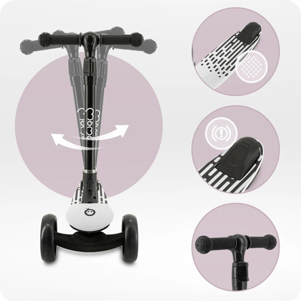 Momi trotineta SAN pliabila cu roti LED 3 ani+ Gri