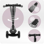 Momi trotineta SAN pliabila cu roti LED 3 ani+ Negru