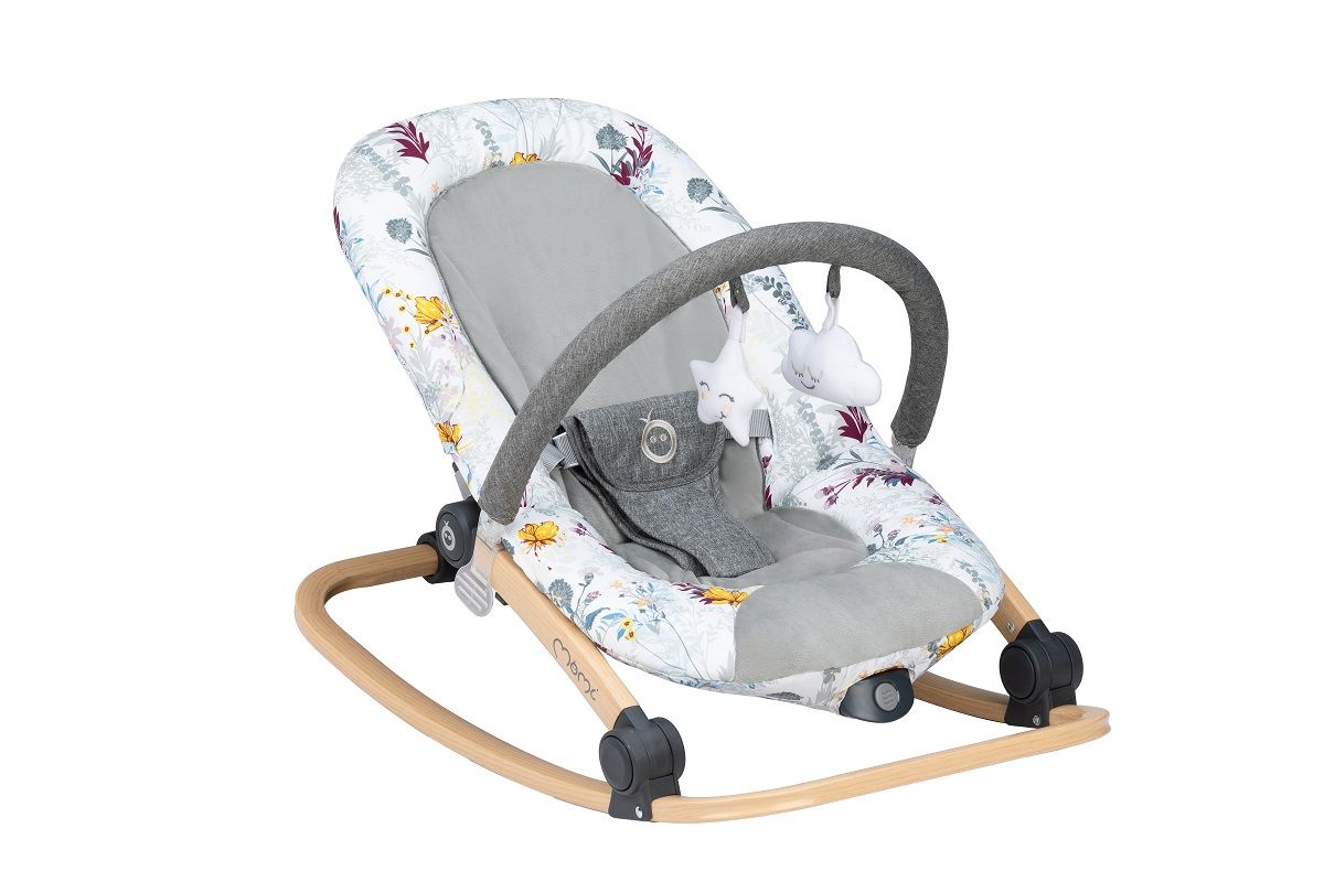Momi leagan cu vibratii Lumiwood 0-9 kg, Flower BULE00010 01 Imagine principală a produsului