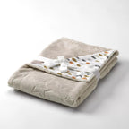 Mora patura cu doua fete Baby Galaxy 80x110 cm pentru 0m+, Beige