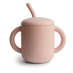 Mushie canita cu capac, maner si pai 6m+Blush
