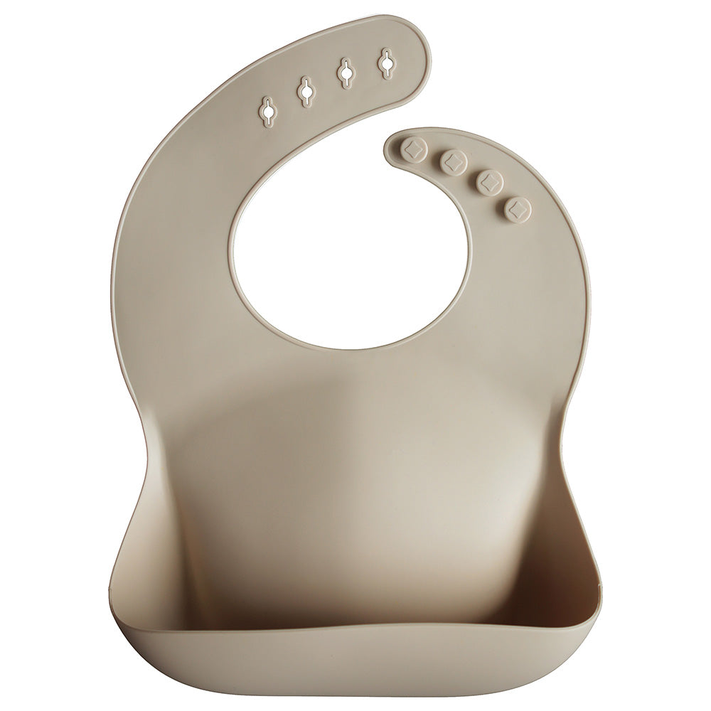 Mushie baveta cu buzunar din silicon 12m+, Shifting Sand