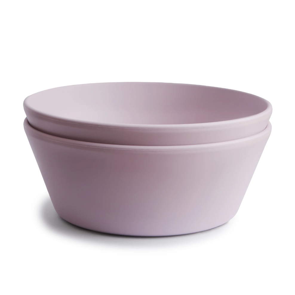 Mushie bol plastic rotund 12m+, Soft Lilac 1 buc