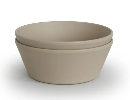 Mushie bol plastic rotund 12m+, Vanilla 1 buc
