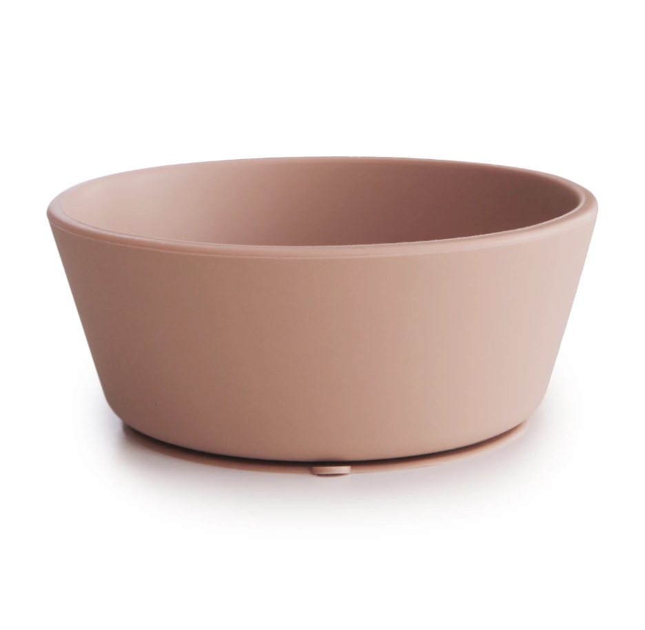 Mushie bol plastic rotund cu ventuza 6m+, Blush MSB-20002