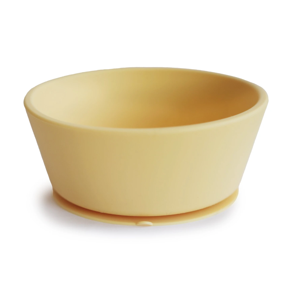 Mushie bol plastic rotund cu ventuza 6m+, Daffodil MSB-20010