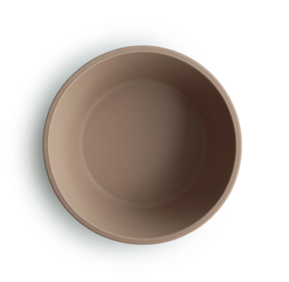 Mushie bol plastic rotund cu ventuza 6m+