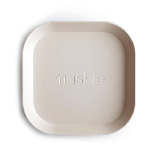 Mushie farfurie plastic plata patrata 12m+, Ivory Imagine principală a produsului