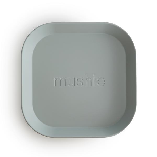 Mushie farfurie plastic plata patrata 12m+, Sage